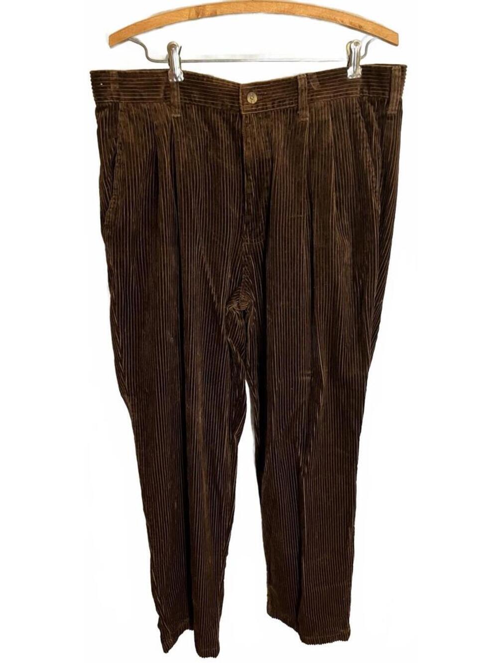 Pants Men's 35x29 Straight Leg Thick Corduroy Relaxed Fit Pleated Casual